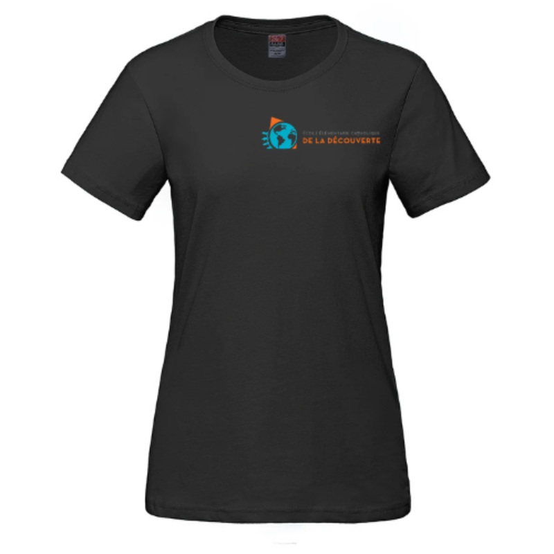 DE LA DCOUVERTE PARKOUR LADIES SHORT SLEEVE TEE WITH HEAT PRESSED LOGO