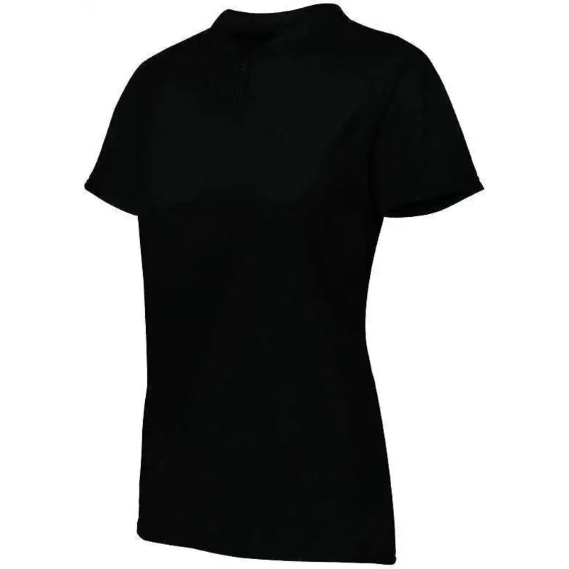 Augusta 1567 Ladies Attain Two-Button Jersey – Black