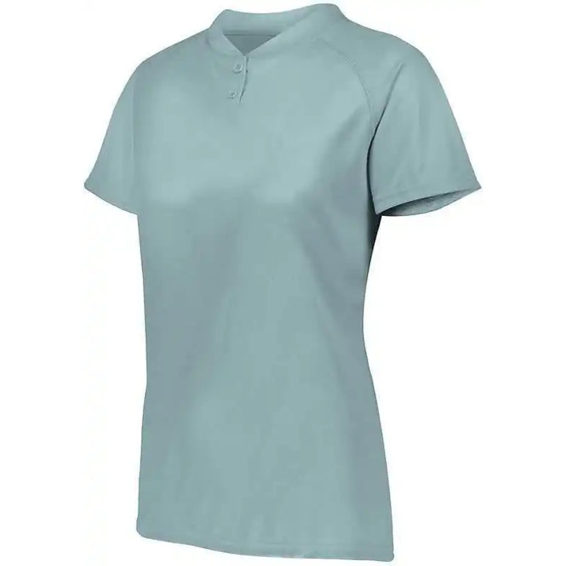 Augusta 1567 Ladies Attain Two-Button Jersey – Blue Grey