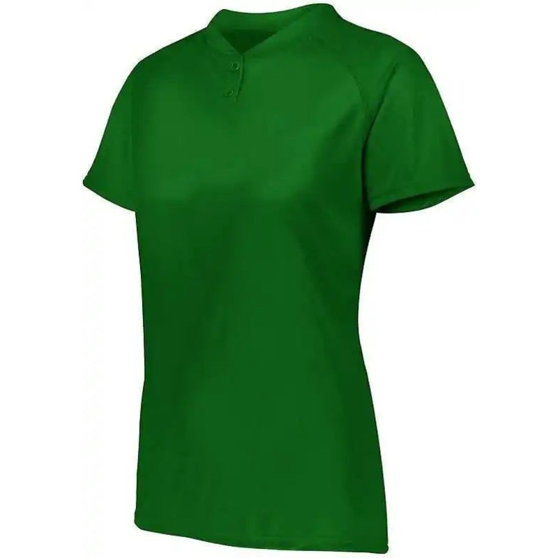 Augusta 1567 Ladies Attain Two-Button Jersey – Dark Green