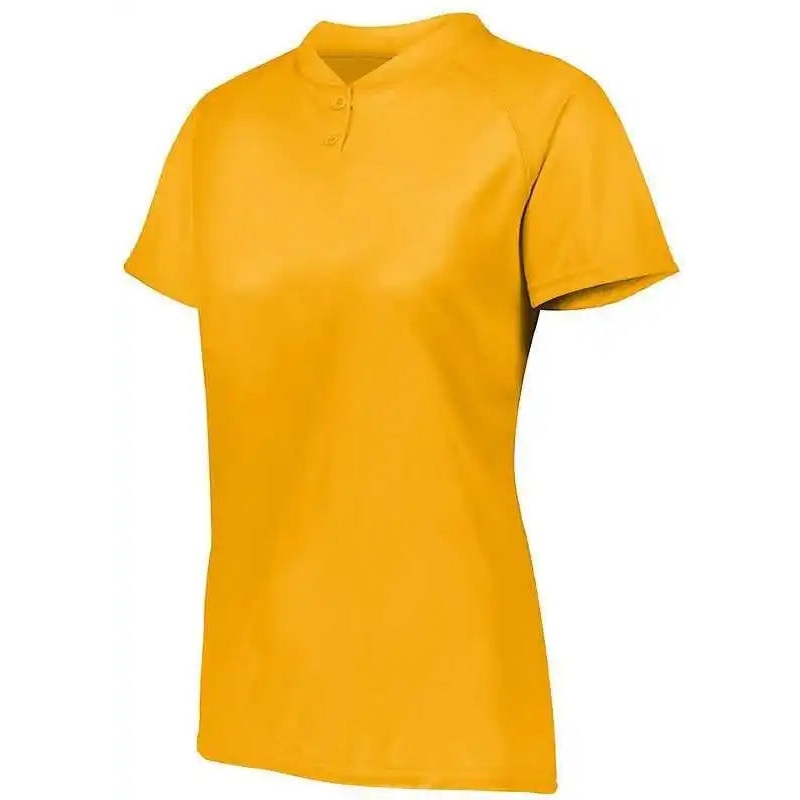 Augusta 1567 Ladies Attain Two-Button Jersey – Gold