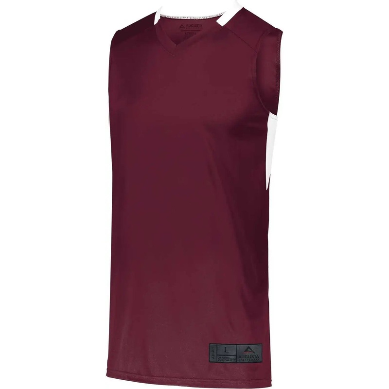 Augusta 1730 Step-Back Basketball Jersey – Maroon White