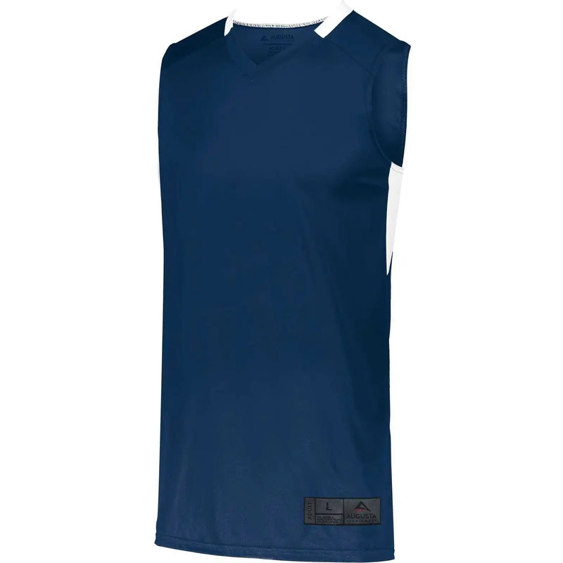 Augusta 1730 Step-Back Basketball Jersey – Navy White