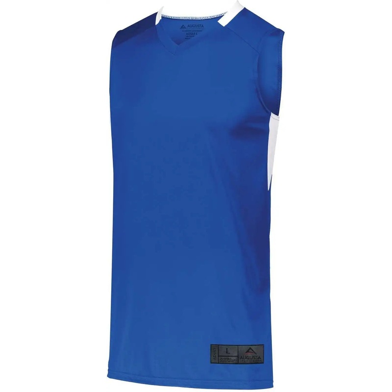 Augusta 1730 Step-Back Basketball Jersey – Royal White