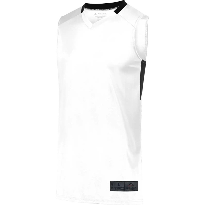 Augusta 1730 Step-Back Basketball Jersey – White Black