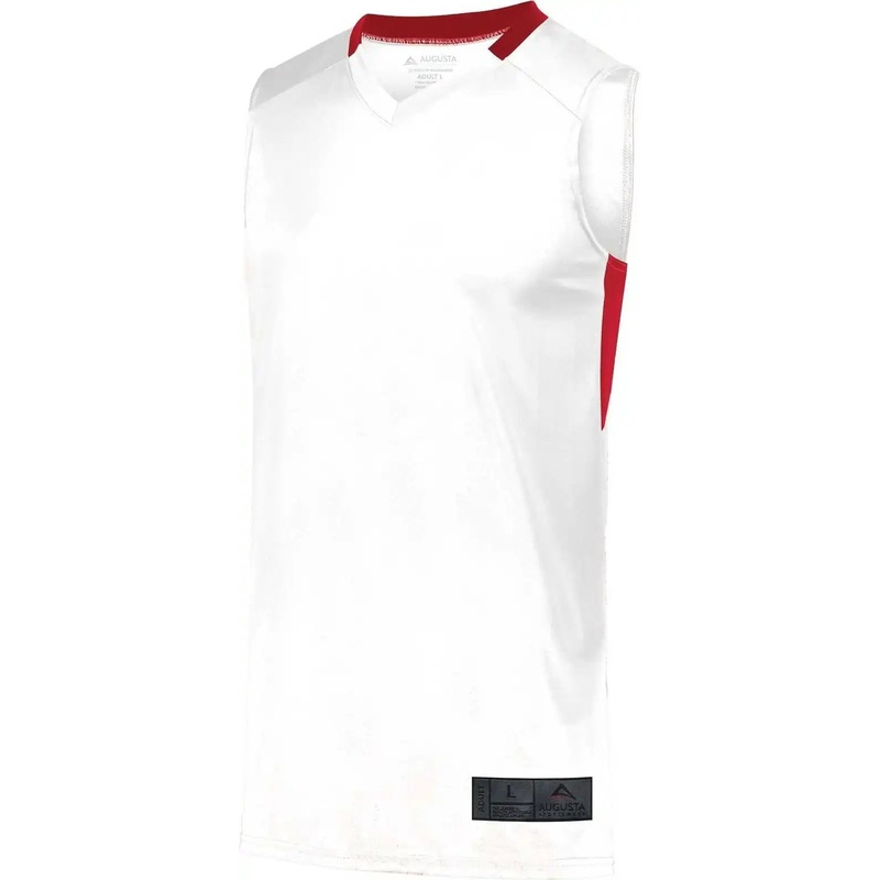 Augusta 1730 Step-Back Basketball Jersey – White Red