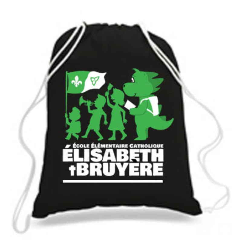 COLE LLMENTAIRE CATHOLIQUE LISABETH-BRUYRE ATC CINCH BAG WITH 3 COLOUR PRESS ON LOGO