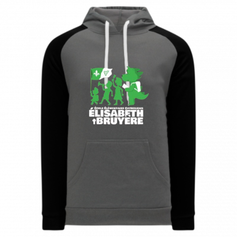 COLE LMENTAIRE CATHOLIQUE LISABETH-BRUYRE AK 2 COLOUR HOODIE WITH 3-COLOUR LOGO PRINTED ON FRONT