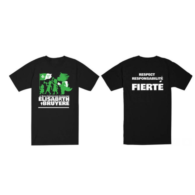 COLE LMENTAIRE CATHOLIQUE LISABETH-BRUYRE ATC DRYFIT SHORT SLEEVE TEE WITH 3-COLOUR LOGO PRINTED ON FRONT AND 1-COLOUR ON BACK