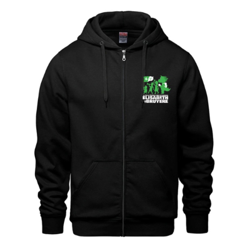 COLE LMENTAIRE CATHOLIQUE LISABETH-BRUYRE FULL ZIP COTTON HOODIE WITH 3-COLOUR LOGO PRINTED ON LEFT CHEST