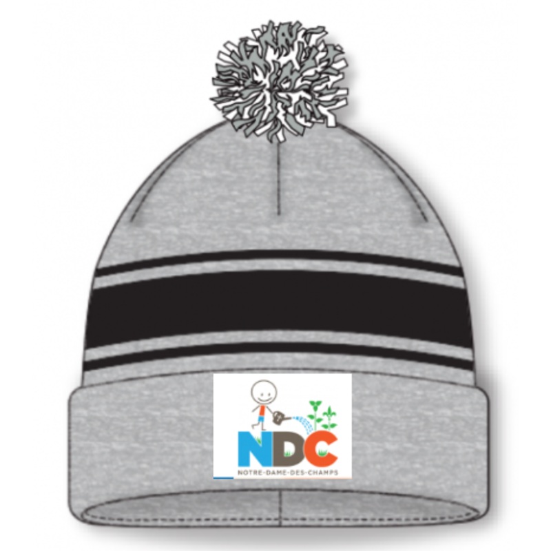 COLE LMENTAIRE CATHOLIQUE NOTRE DAME DES CHAMPS AK POM POM HAT WITH EMBROIDERED LOGO