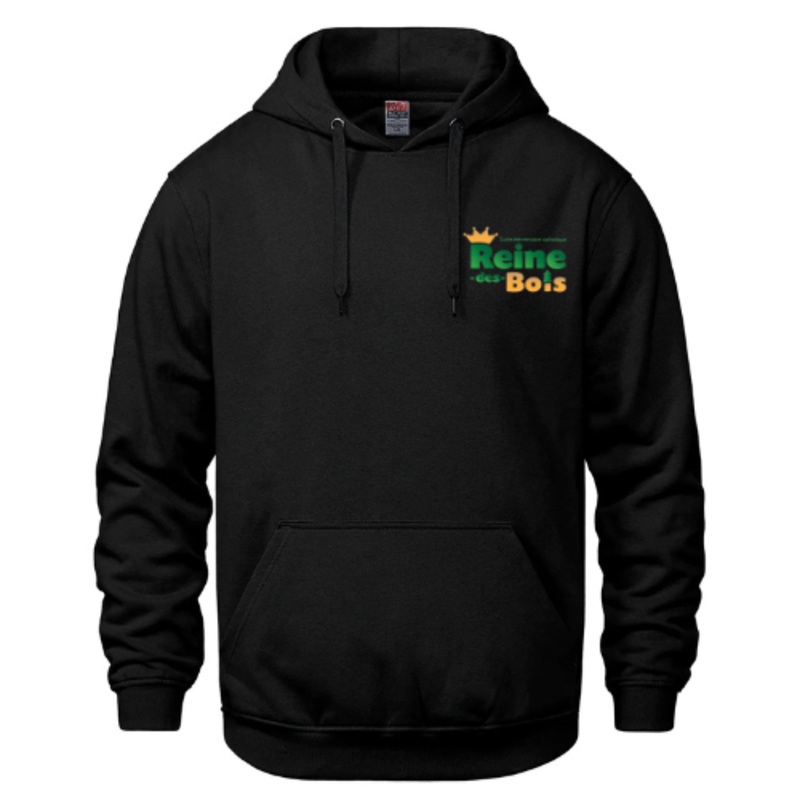 COLE LMENTAIRE CATHOLIQUE REINE DES BOIS ATC COTTON HOODIE WITH FULL FRONT HEAT PRESSED LOGO