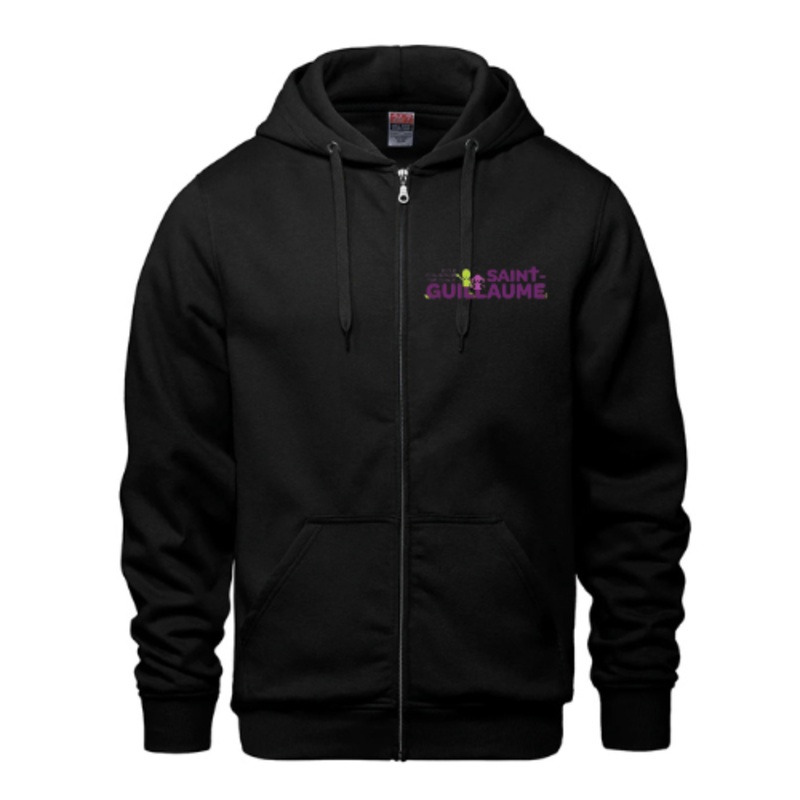 COLE LMENTAIRE CATHOLIQUE SAINT GUILLAUME FULL ZIP COTTON HOODIE WITH EMBROIDERED LEFT CHEST LOGO