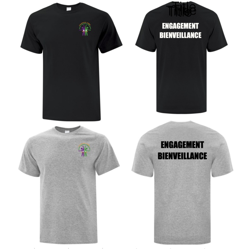 COLE LMENTAIRE CATHOLIQUE SAINT JOSEPH ATC COTTON TSHIRT WITH HEAT PRESSED LEFT CHEST LOGO AND BACK PRINT