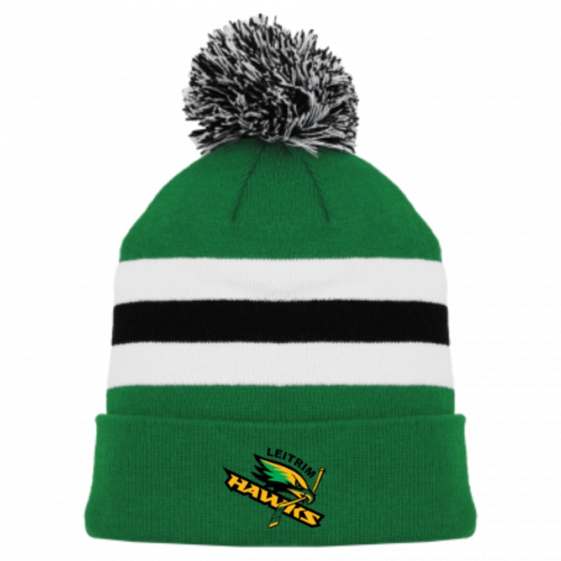 LEITRIM HAWKS AK POM POM HAT|Green|ADULT – ONE SIZE|YOUTH – ONE SIZE