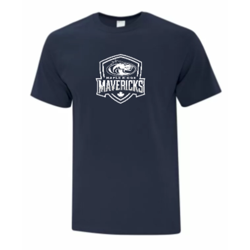 MAPLE RIDGE ELEMENTARY SCHOOL COTTON TSHIRT WITH FULL FRONT MAPLE RIDGE MAVERICKS LOGO