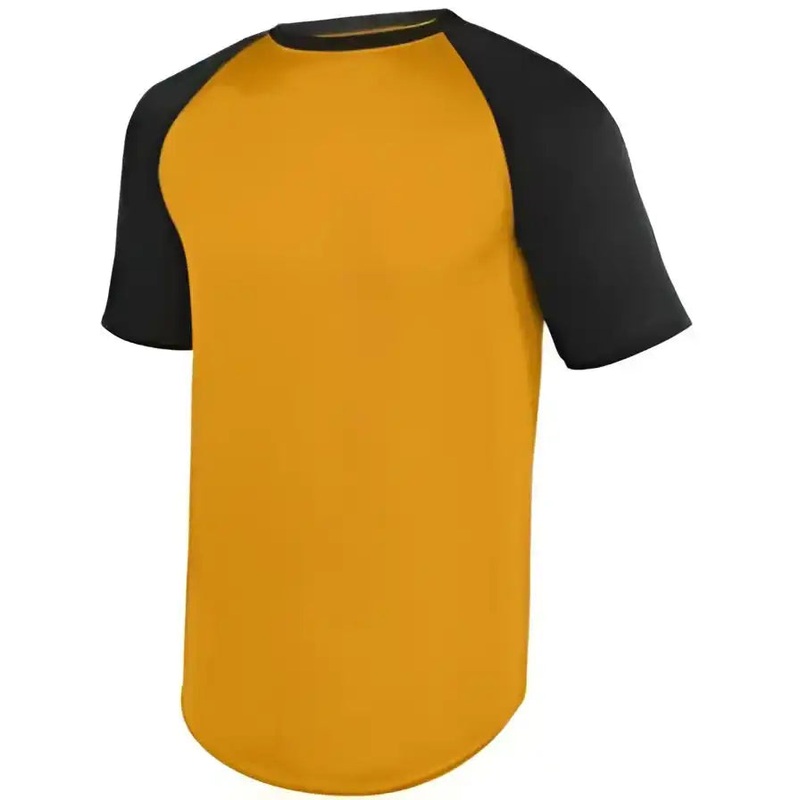 Augusta 1509 Youth Wicking Short Sleeve Baseball Jersey – Gold Black