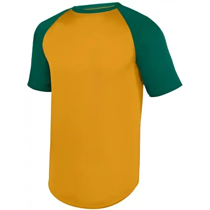 Augusta 1509 Youth Wicking Short Sleeve Baseball Jersey – Gold Dark Green