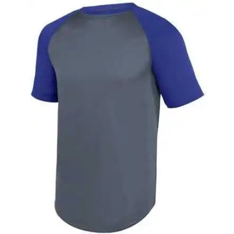 Augusta 1509 Youth Wicking Short Sleeve Baseball Jersey – Graphite Purple