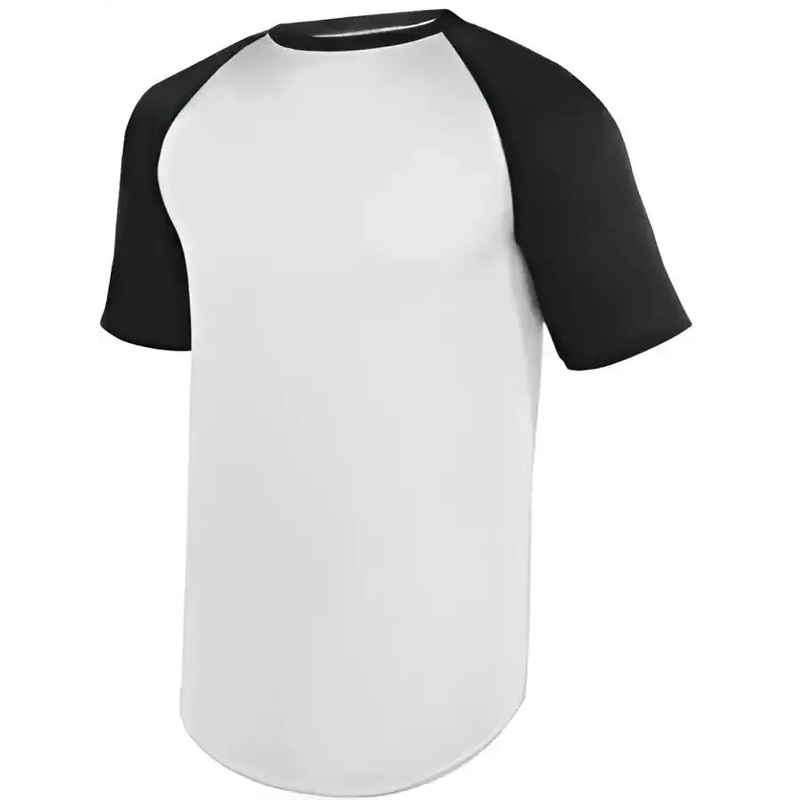 Augusta 1509 Youth Wicking Short Sleeve Baseball Jersey – White Black
