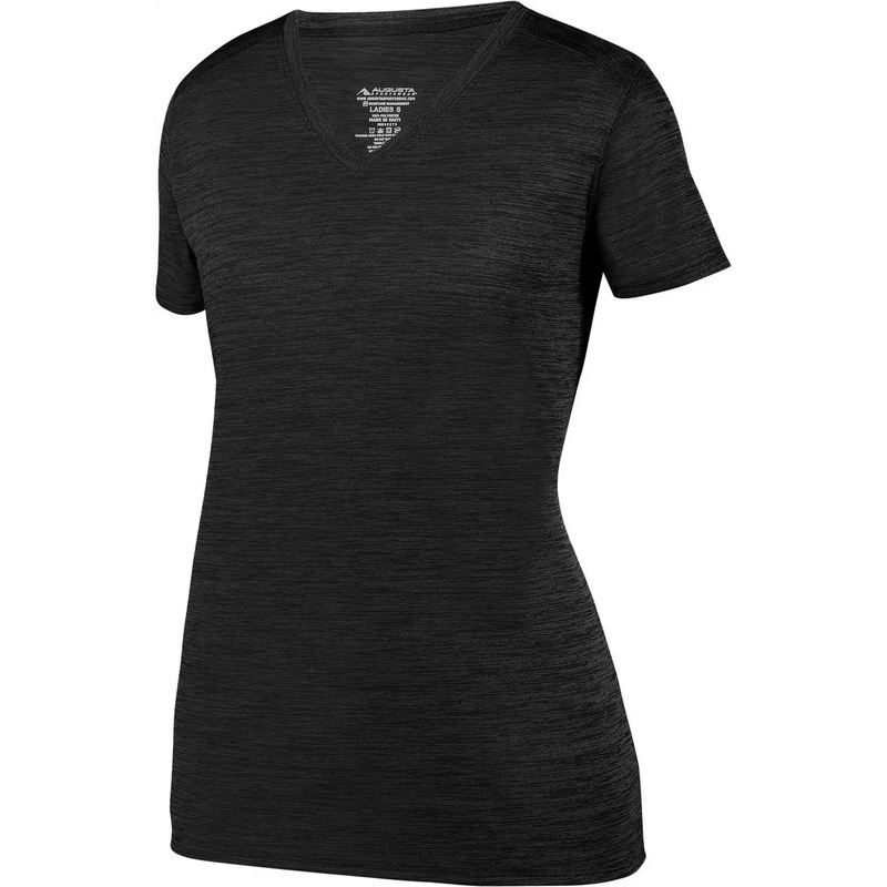 Augusta 2902 Ladies Shadow Tonal Heather Training Tee – Black
