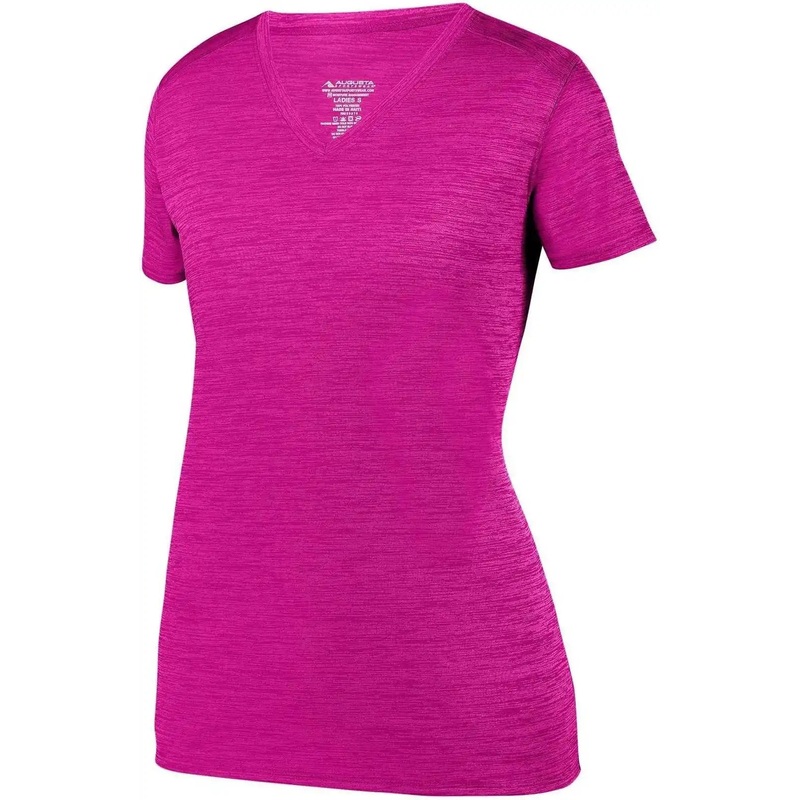 Augusta 2902 Ladies Shadow Tonal Heather Training Tee – Power Pink