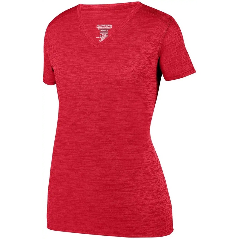 Augusta 2902 Ladies Shadow Tonal Heather Training Tee – Red
