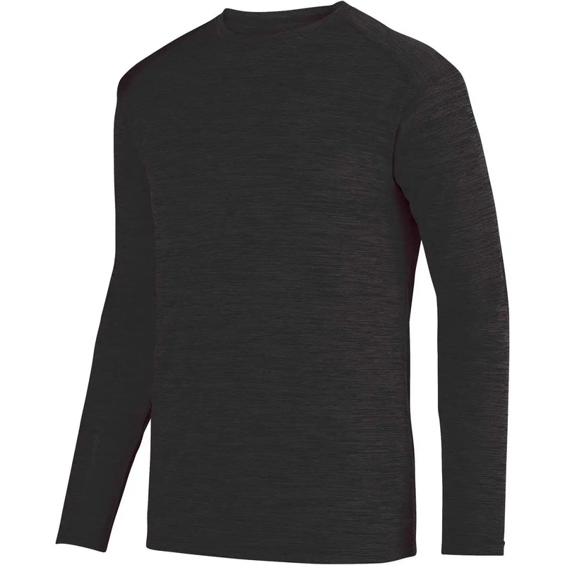 Augusta 2903 Shadow Tonal Heather Long Sleeve Tee – Black