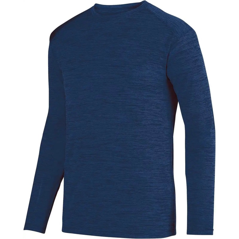 Augusta 2903 Shadow Tonal Heather Long Sleeve Tee – Navy