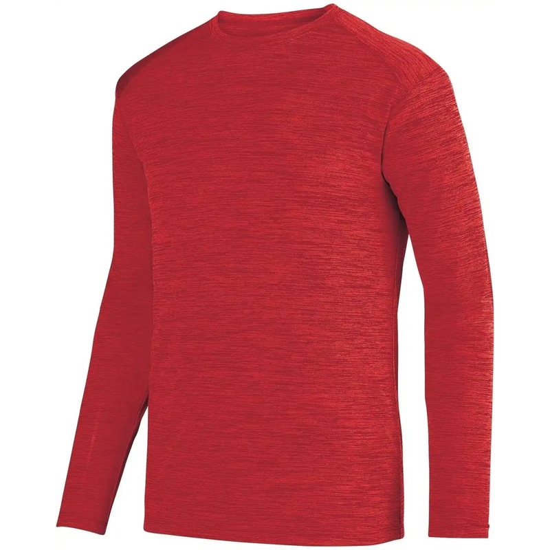 Augusta 2903 Shadow Tonal Heather Long Sleeve Tee – Red