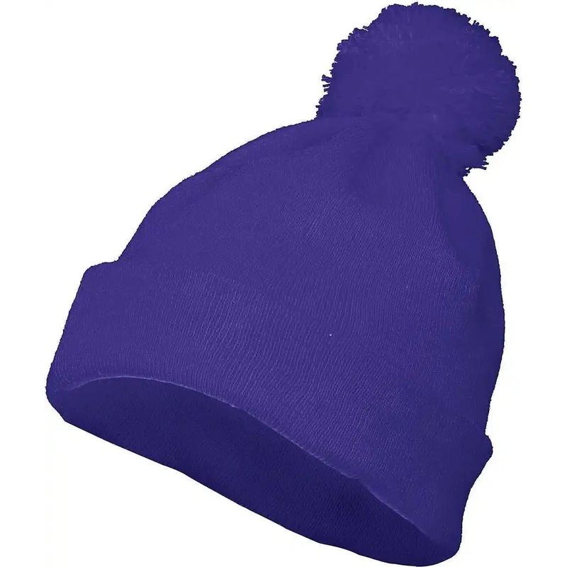 Augusta 6816 Pom Beanie – Purple