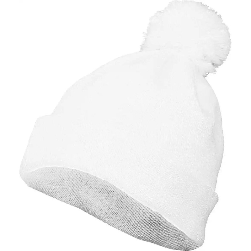Augusta 6816 Pom Beanie – White