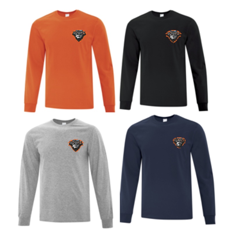 MER BLEUE LOUPS ATC COTTON LONG SLEEVE TSHIRT WITH LEFT CHEST HEAT PRESS LOGO