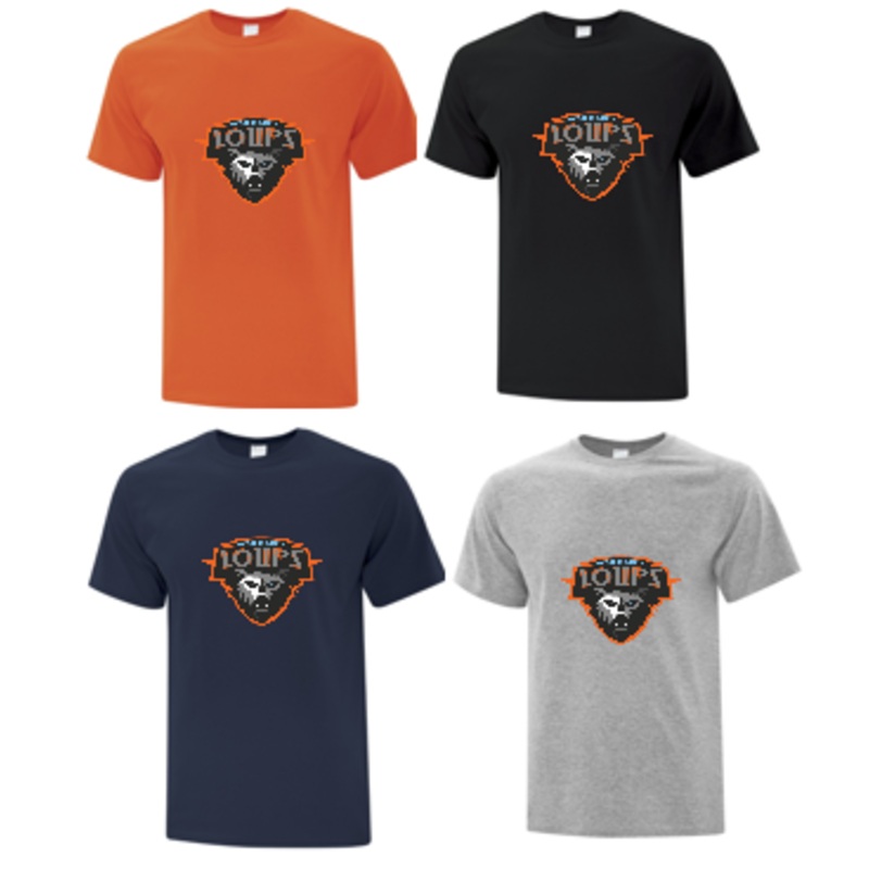 MER BLEUE LOUPS ATC COTTON SHORT SLEEVE TSHIRT WITH HEAT PRESSED FULL FRONT LOGO