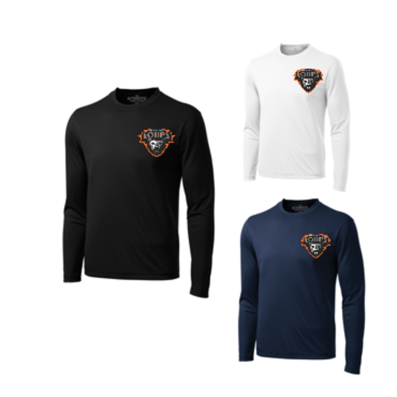 MER BLEUE LOUPS ATC DRYFIT LONG SLEEVE WITH LEFT CHEST HEAT PRESSED LOGO
