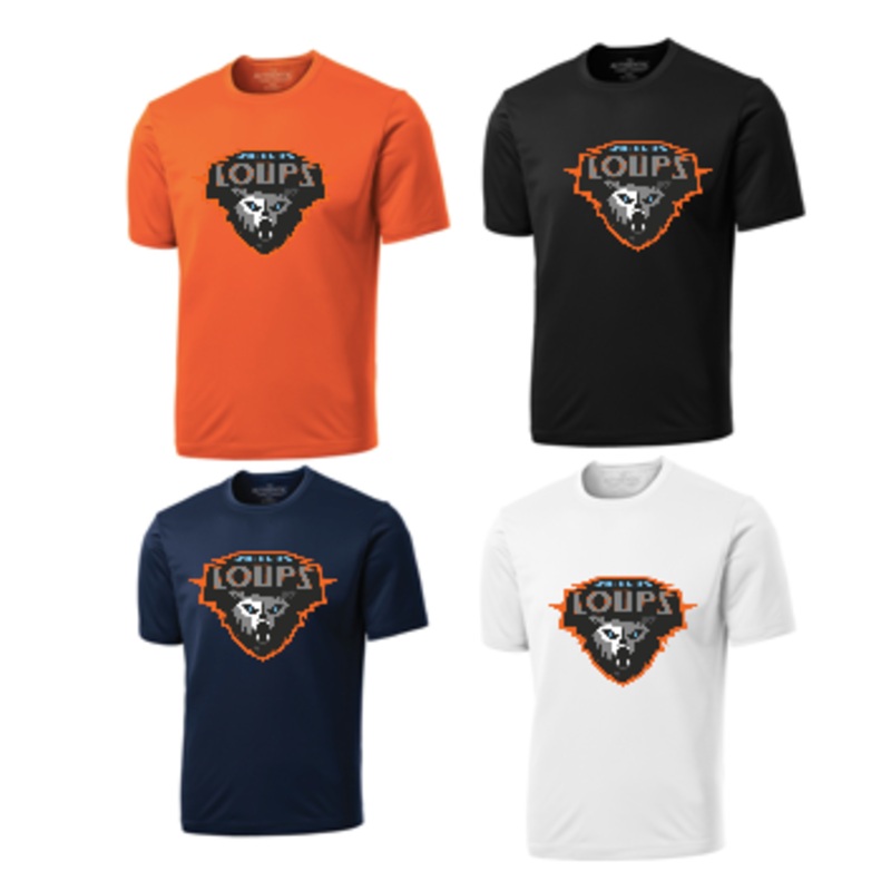 MER BLEUE LOUPS ATC DRYFIT SHORT SLEEVE WITH FULL FRONT HEAT PRESSED LOGO