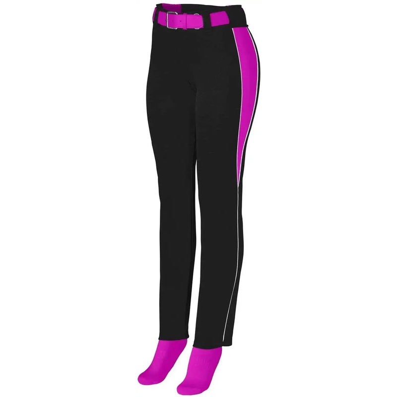 Augusta 1242 Ladies Outfield Pant – Black Power Pink White