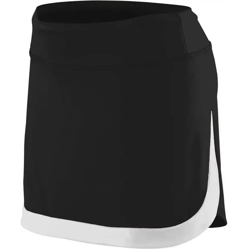 Augusta 2410 Ladies Action Color Block Skort – Black White