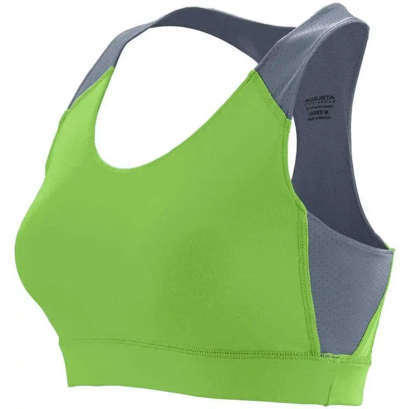 Augusta 2417 Ladies All Sport Sports Bra – Lime Dark Gray