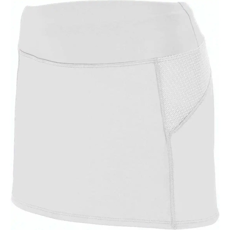 Augusta 2420 Ladies Femfit Skort – White Dark Gray