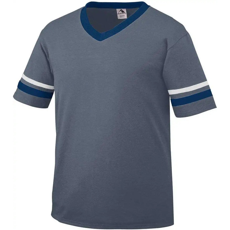 Augusta 361 Sleeve Stripe Jersey – Youth – Graphite Navy White
