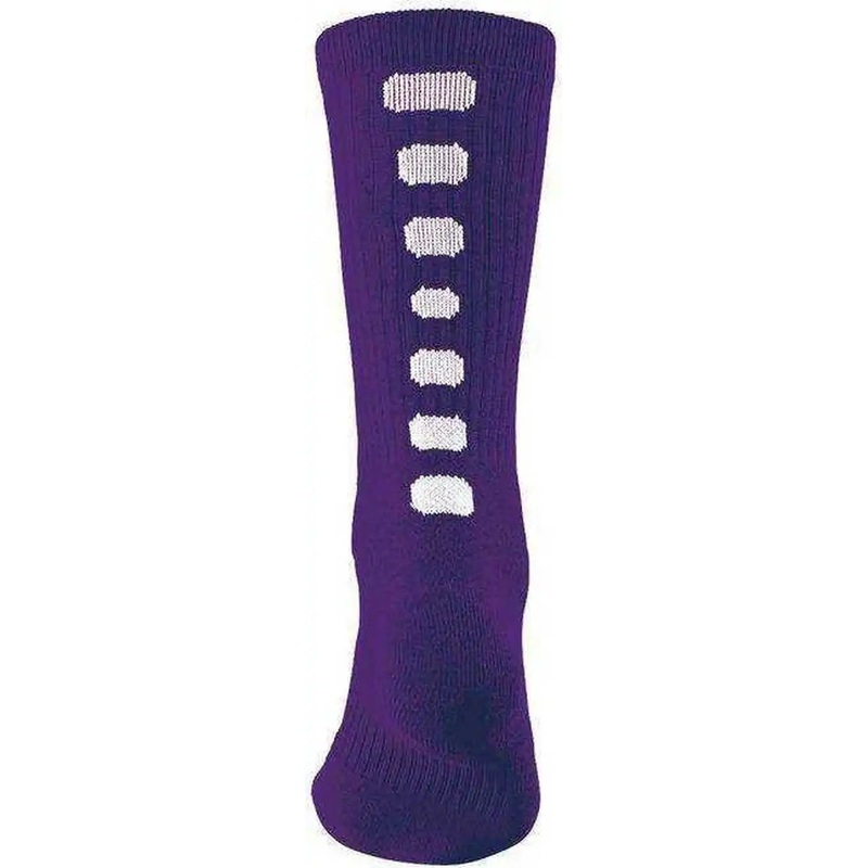 Augusta 6091 Color Block Crew Sock – Purple White