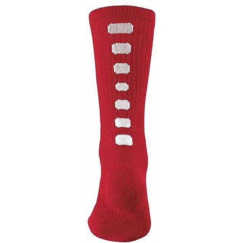 Augusta 6091 Color Block Crew Sock – Red White