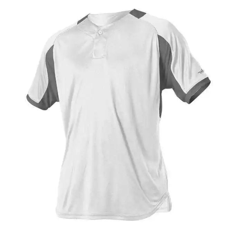 Alleson Athletic 5081BY Youth Baseball Jersey – White Charcoal Solid