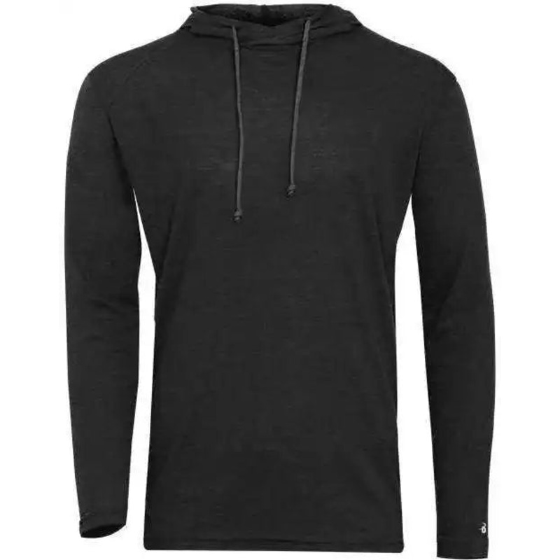 Badger Sport 2905 Tri-Blend Surplice Youth Hoodie – Black Heather