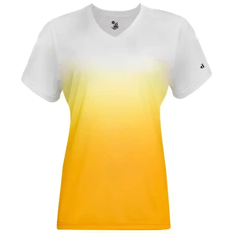 Badger Sport 4207 Ombre Women’s Tee – White Gold