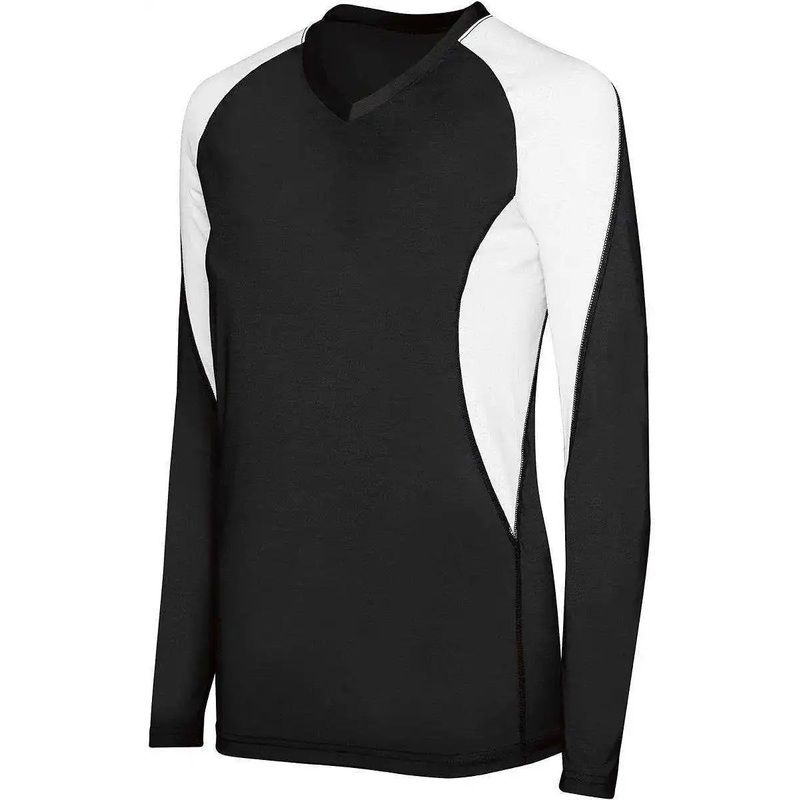 High Five 342182 Womens Long Sleeve Court Jersey  – Black White
