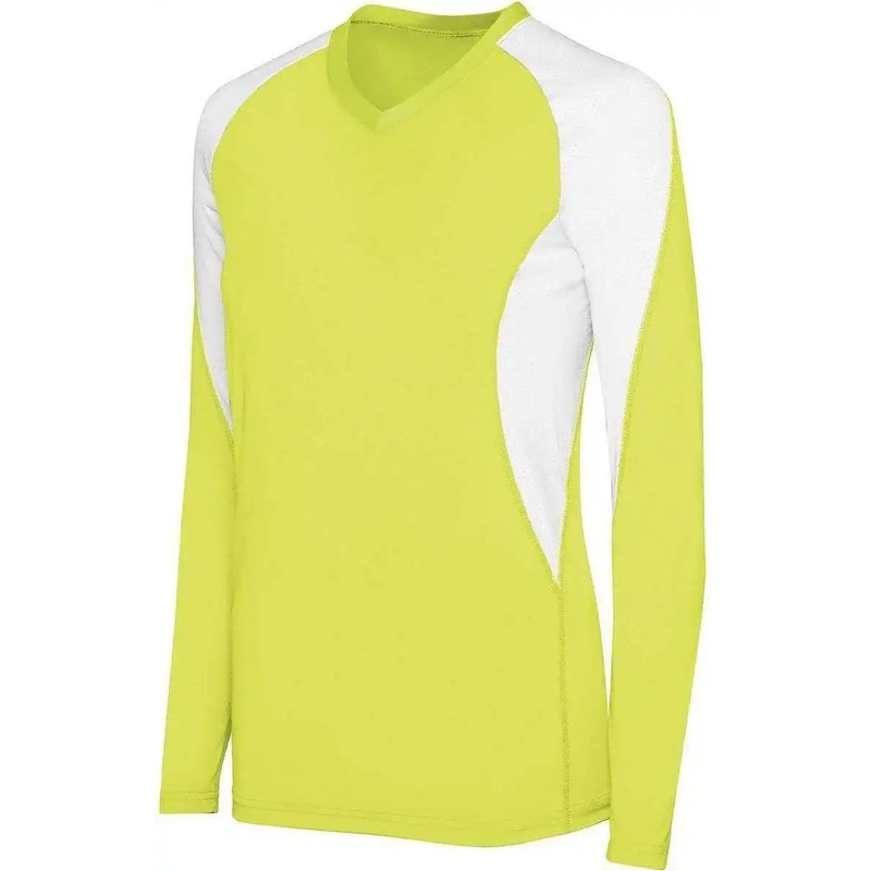 High Five 342182 Womens Long Sleeve Court Jersey  – Lime White