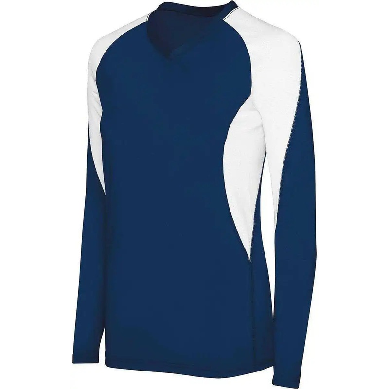 High Five 342182 Womens Long Sleeve Court Jersey  – Navy White