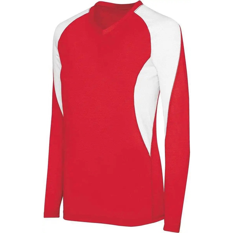 High Five 342182 Womens Long Sleeve Court Jersey  – Scarlet White